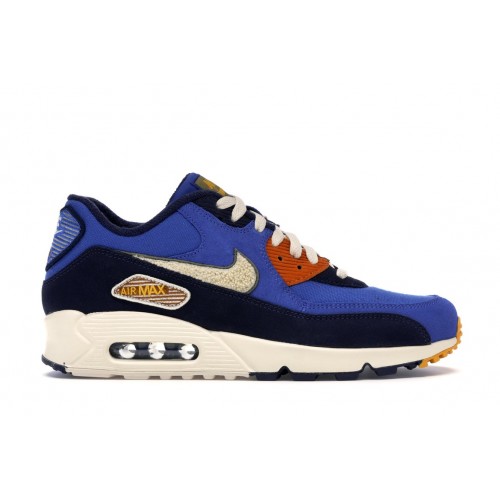 Кроссы Nike Air Max 90 Game Royal Light Cream - мужская сетка размеров