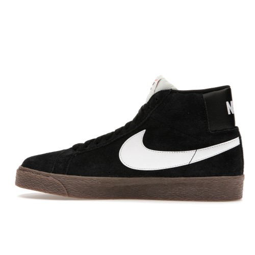 Кроссы Nike SB Zoom Blazer Mid Black White Dark Gum - мужская сетка размеров