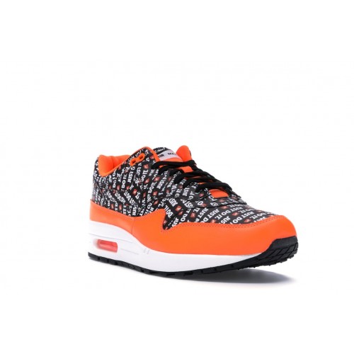 Кроссы Nike Air Max 1 Just Do It Pack Black Orange - мужская сетка размеров