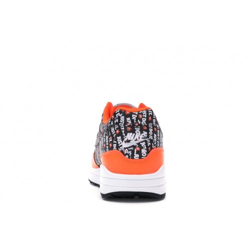 Кроссы Nike Air Max 1 Just Do It Pack Black Orange - мужская сетка размеров