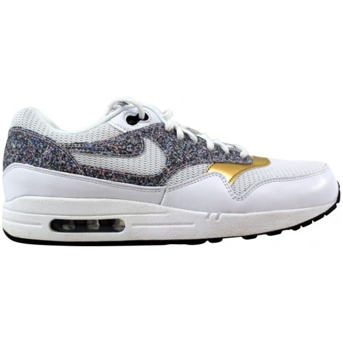 Кроссы Nike Air Max 1 SE White/White-Black (W) - женская сетка размеров