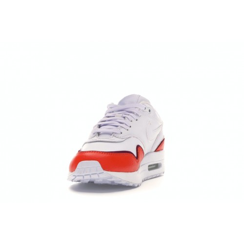 Кроссы Nike Air Max 1 Liner White Red (W) - женская сетка размеров