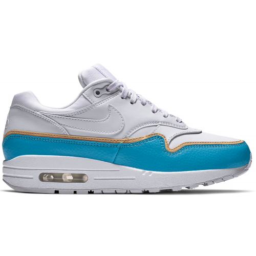 Кроссы Nike Air Max 1 Liner White Blue (W) - женская сетка размеров