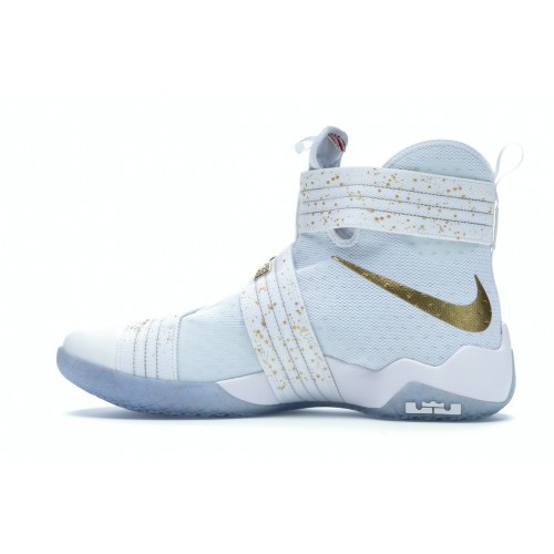 Кроссы Nike LeBron Zoom Soldier 10 Gold Medal - мужская сетка размеров