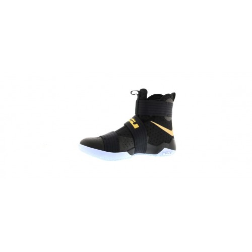 Кроссы Nike LeBron Zoom Soldier 10 Black Gold (Nike iD) - мужская сетка размеров