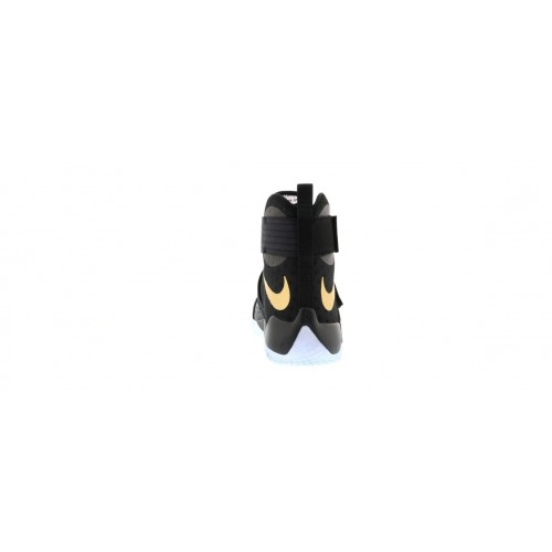 Кроссы Nike LeBron Zoom Soldier 10 Black Gold (Nike iD) - мужская сетка размеров