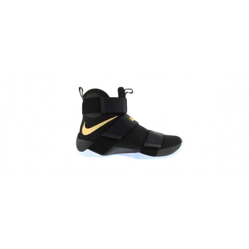 Кроссы Nike LeBron Zoom Soldier 10 Black Gold (Nike iD) - мужская сетка размеров