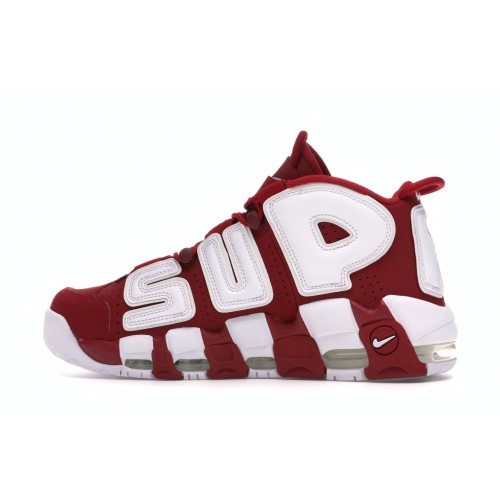 Кроссы Nike Air More Uptempo Supreme Suptempo Red - мужская сетка размеров