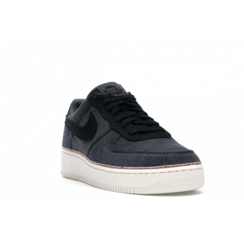 Кроссы Nike Air Force 1 Low 3x1 Denim Black - мужская сетка размеров