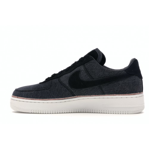 Кроссы Nike Air Force 1 Low 3x1 Denim Black - мужская сетка размеров