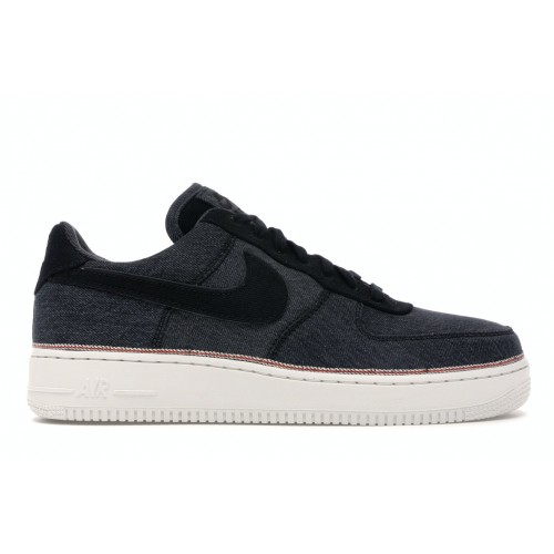 Кроссы Nike Air Force 1 Low 3x1 Denim Black - мужская сетка размеров