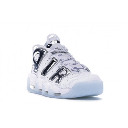 Кроссы Nike Air More Uptempo Chrome White (W) - женская сетка размеров