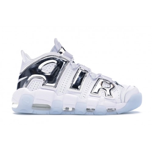 Кроссы Nike Air More Uptempo Chrome White (W) - женская сетка размеров