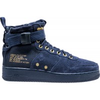 Мужские кроссовки Nike SF Air Force 1 Mid Obsidian Metallic Gold