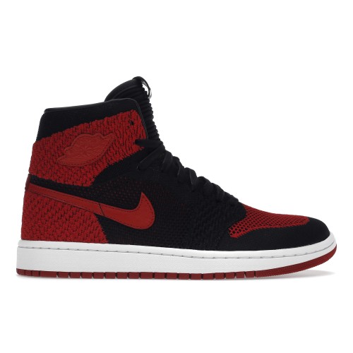 Кроссы Jordan 1 Retro High Flyknit Bred (GS) - подростковая сетка размеров