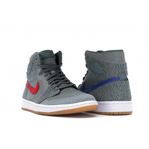 Кроссы Jordan 1 Retro High Flyknit Clay Green - мужская сетка размеров