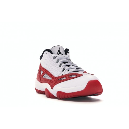 Кроссы Jordan 11 Retro Low IE White Gym Red - мужская сетка размеров