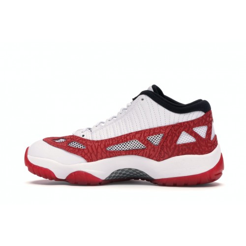 Кроссы Jordan 11 Retro Low IE White Gym Red - мужская сетка размеров
