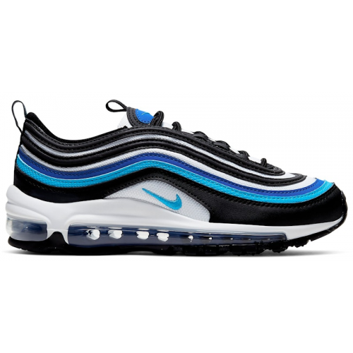 Кроссы Nike Air Max 97 Black Hyper Blue Oracle Aqua (GS) - подростковая сетка размеров