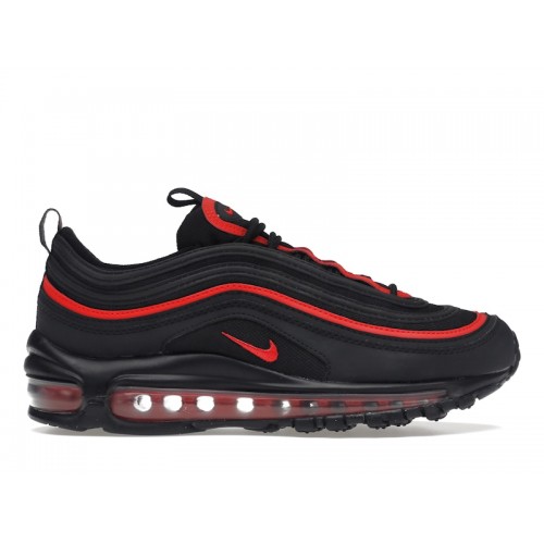 Кроссы Nike Air Max 97 Black Chile Red (GS) - подростковая сетка размеров