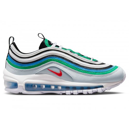 Кроссы Nike Air Max 97 Pure Platinum Light Crimson (GS) - подростковая сетка размеров