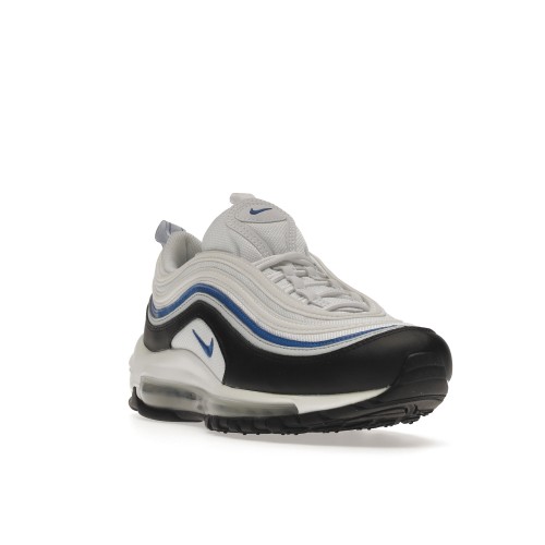 Кроссы Nike Air Max 97 White Black Signal Blue - мужская сетка размеров