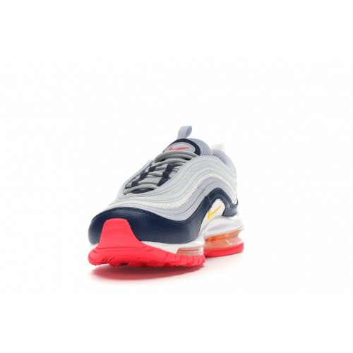 Кроссы Nike Air Max 97 Midnight Navy Racer Pink Laser Orange (W) - женская сетка размеров