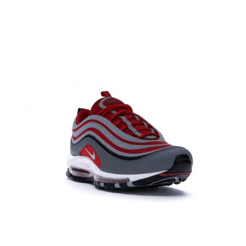 Кроссы Nike Air Max 97 Dark Grey Gym Red - мужская сетка размеров