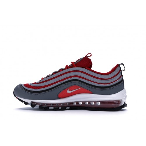 Кроссы Nike Air Max 97 Dark Grey Gym Red - мужская сетка размеров