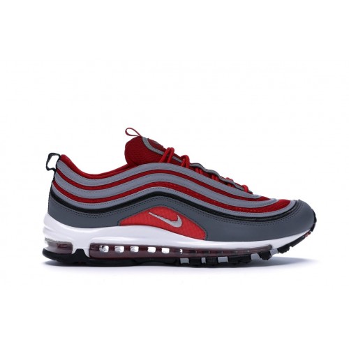 Кроссы Nike Air Max 97 Dark Grey Gym Red - мужская сетка размеров