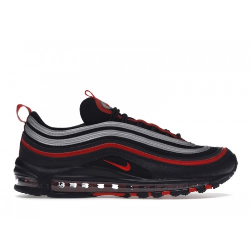 Кроссы Nike Air Max 97 Black Red Silver - мужская сетка размеров