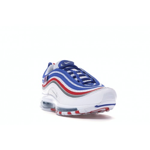 Кроссы Nike Air Max 97 Game Royal Metallic Silver University Red - мужская сетка размеров