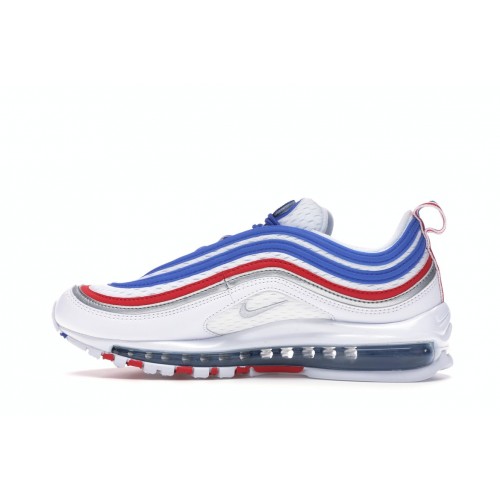 Кроссы Nike Air Max 97 Game Royal Metallic Silver University Red - мужская сетка размеров