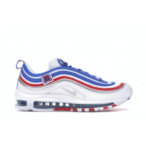 Кроссы Nike Air Max 97 Game Royal Metallic Silver University Red - мужская сетка размеров