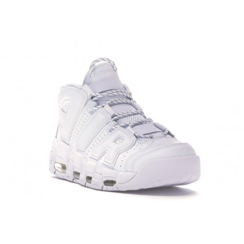 Кроссы Nike Air More Uptempo Triple White - мужская сетка размеров