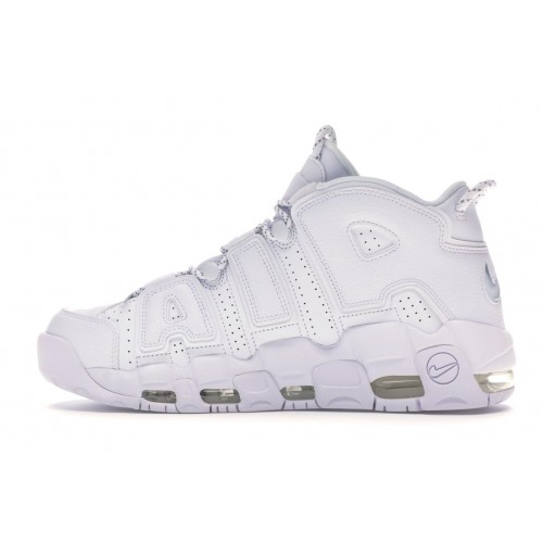 Кроссы Nike Air More Uptempo Triple White - мужская сетка размеров