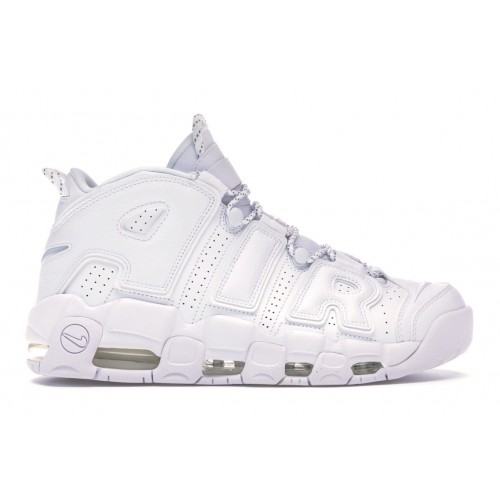 Кроссы Nike Air More Uptempo Triple White - мужская сетка размеров