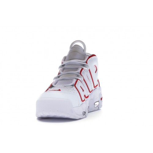 Кроссы Nike Air More Uptempo White Varsity Red Outline (2018/2021) - мужская сетка размеров