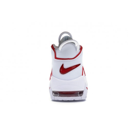 Кроссы Nike Air More Uptempo White Varsity Red Outline (2018/2021) - мужская сетка размеров