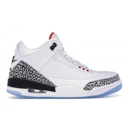 Кроссы Jordan 3 Retro Free Throw Line White Cement - мужская сетка размеров