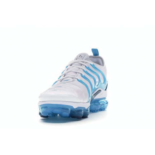 Кроссы Nike Air VaporMax Plus White Blue Force Blue Fury - мужская сетка размеров