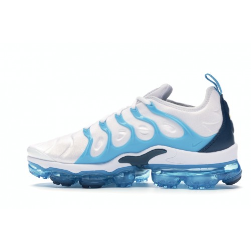 Кроссы Nike Air VaporMax Plus White Blue Force Blue Fury - мужская сетка размеров