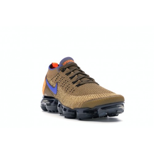 Кроссы Nike Air VaporMax Flyknit 2 Golden Beige Racer Blue - мужская сетка размеров