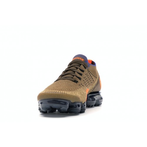 Кроссы Nike Air VaporMax Flyknit 2 Golden Beige Racer Blue - мужская сетка размеров