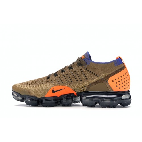 Кроссы Nike Air VaporMax Flyknit 2 Golden Beige Racer Blue - мужская сетка размеров