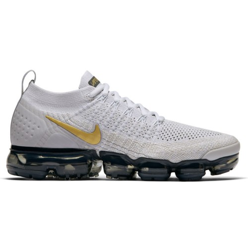 Кроссы Nike Air VaporMax 2 Vast Grey Metallic Gold (W) - женская сетка размеров