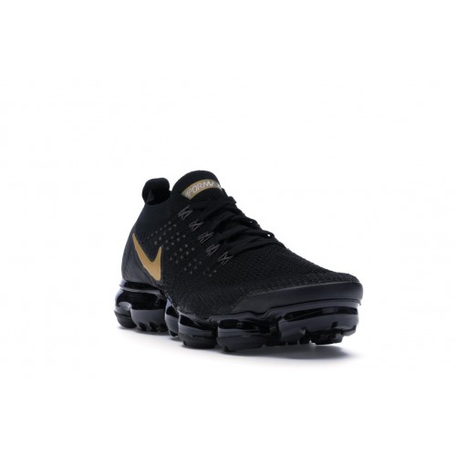 Кроссы Nike Air VaporMax 2 Black Metallic Gold (W) - женская сетка размеров