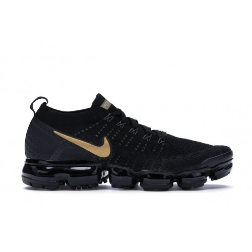 Кроссы Nike Air VaporMax 2 Black Metallic Gold (W) - женская сетка размеров