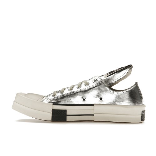 Кроссы Converse TURBODRK Chuck Taylor All Star 70 Ox Rick Owens DRKSHDW Silver White - мужская сетка размеров