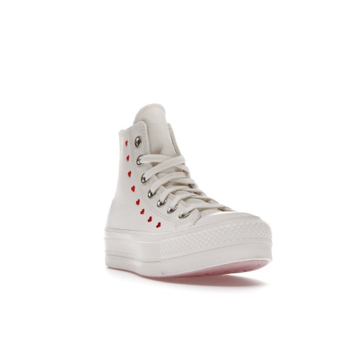 Кроссы Converse Chuck Taylor All Star Lift Hi White Red (W) - мужская сетка размеров